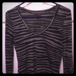 Express Zebra Print Burnout Shirt